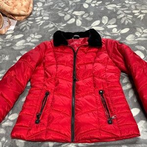 Nautica Vibrant Red Jacket with Black Accents